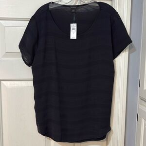 Ann Taylor factory black blouse large nwt